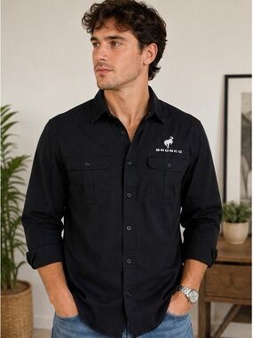 Ford Black Bronco Logo Button-Down Shirt